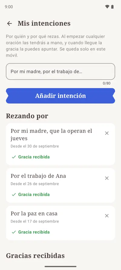 Tus intenciones, siempre a mano